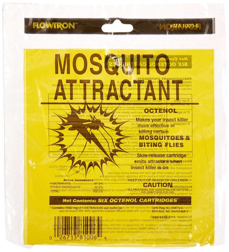 Flowtron MA-1000 Octenol Mosquito Attractant Cartridges (6-Pack), Compatible with BK-15, BK-40, BK-80, MC-9000, FC-8800 - Image 1